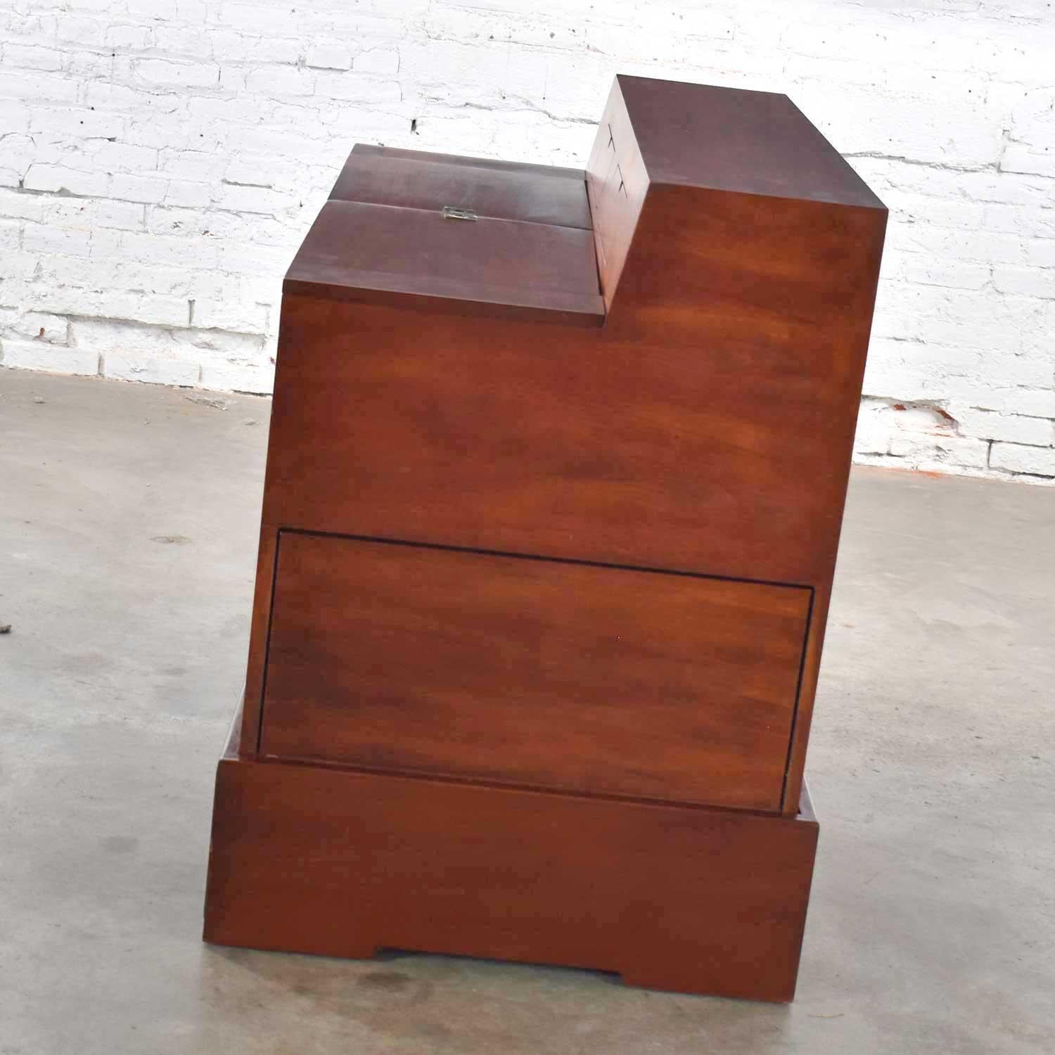 Veneer Art Deco Style Mahogany Entry Desk or Bar by IMA S.A. Bogota, Colombia For Sale