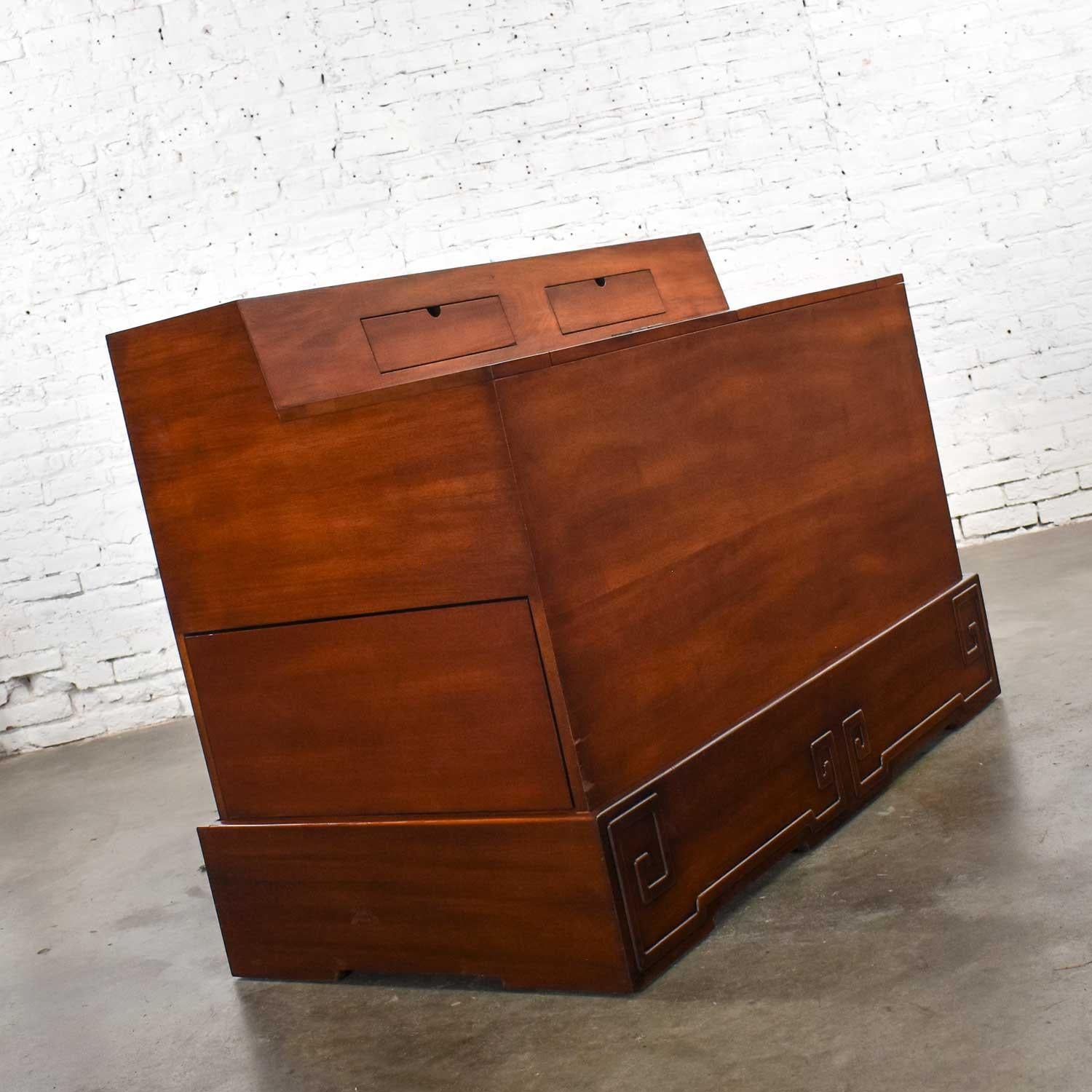 Art Deco Style Mahogany Entry Desk or Bar by IMA S.A. Bogota, Colombia In Good Condition For Sale In Topeka, KS