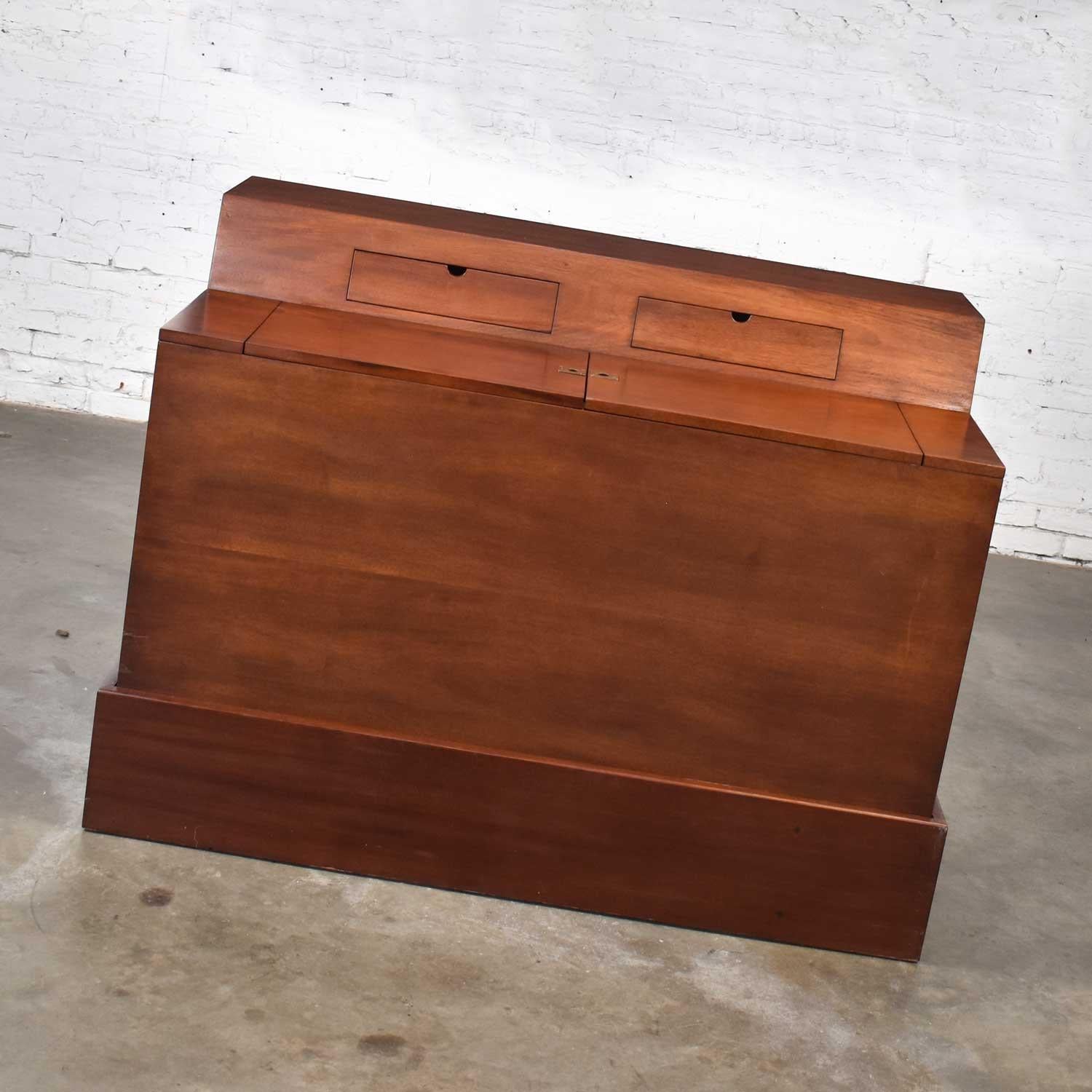 20th Century Art Deco Style Mahogany Entry Desk or Bar by IMA S.A. Bogota, Colombia For Sale