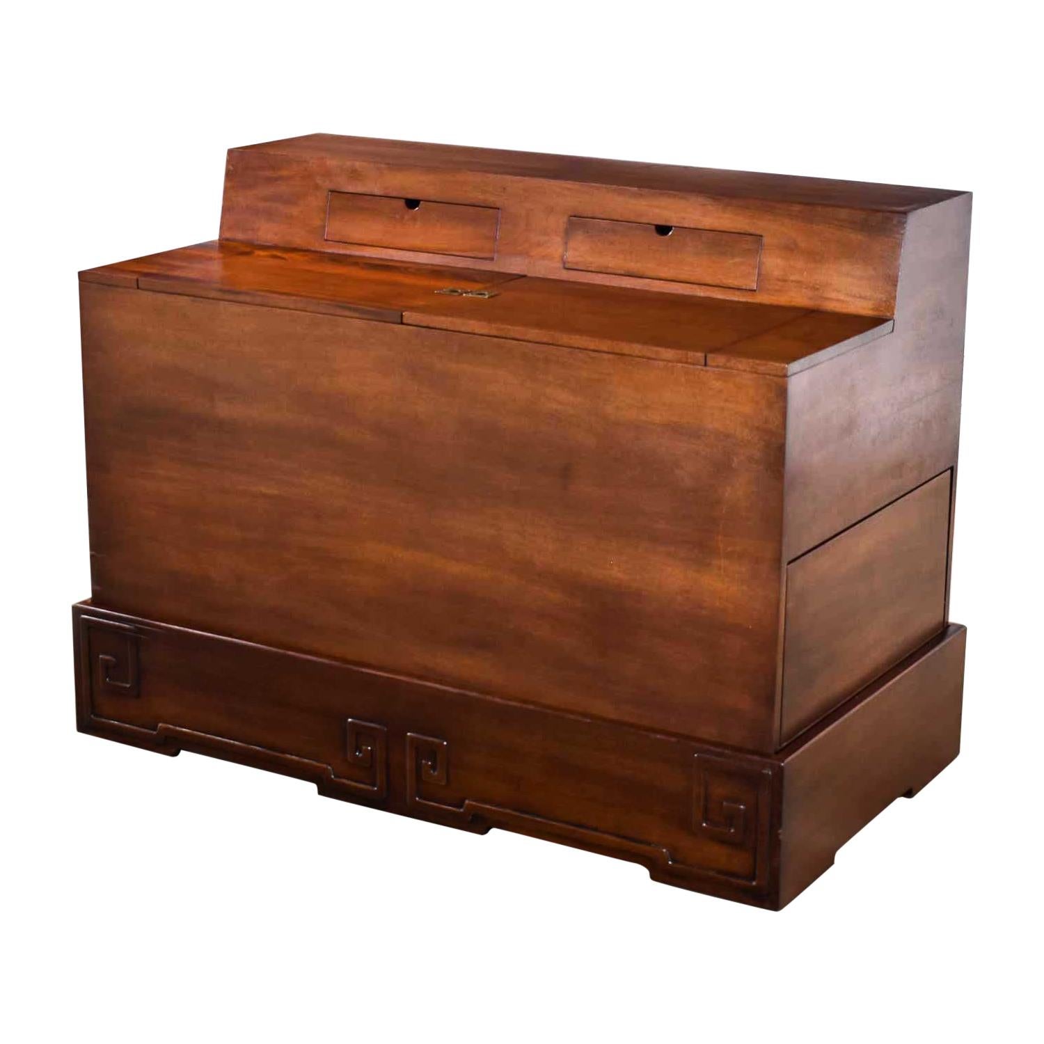 Art Deco Style Mahogany Entry Desk or Bar by IMA S.A. Bogota, Colombia For Sale