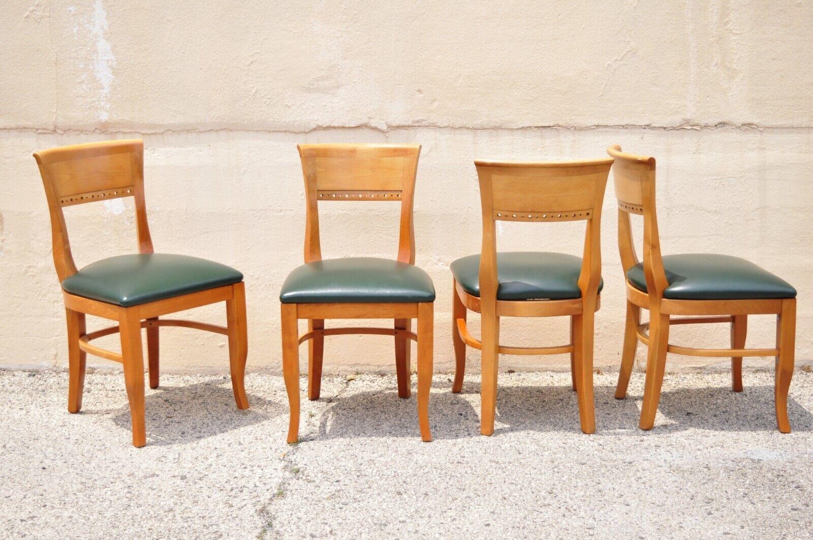 Art Deco style maple wood dining chairs by Prince Seating - Set of 8. Item features (8) Side chairs, solid wood construction, beautiful wood grain, original label. Circa mid to late 20th century. Measurements: 34.5