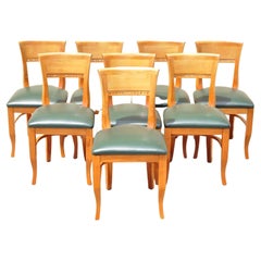 Art Deco Style Maple Wood Dining Chairs by Prince Seating, Set of 8