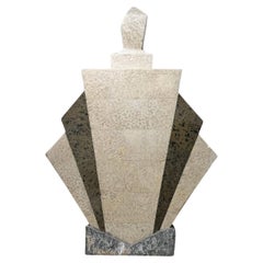 Art Deco Style Marble and Granite Vase with Removable Top