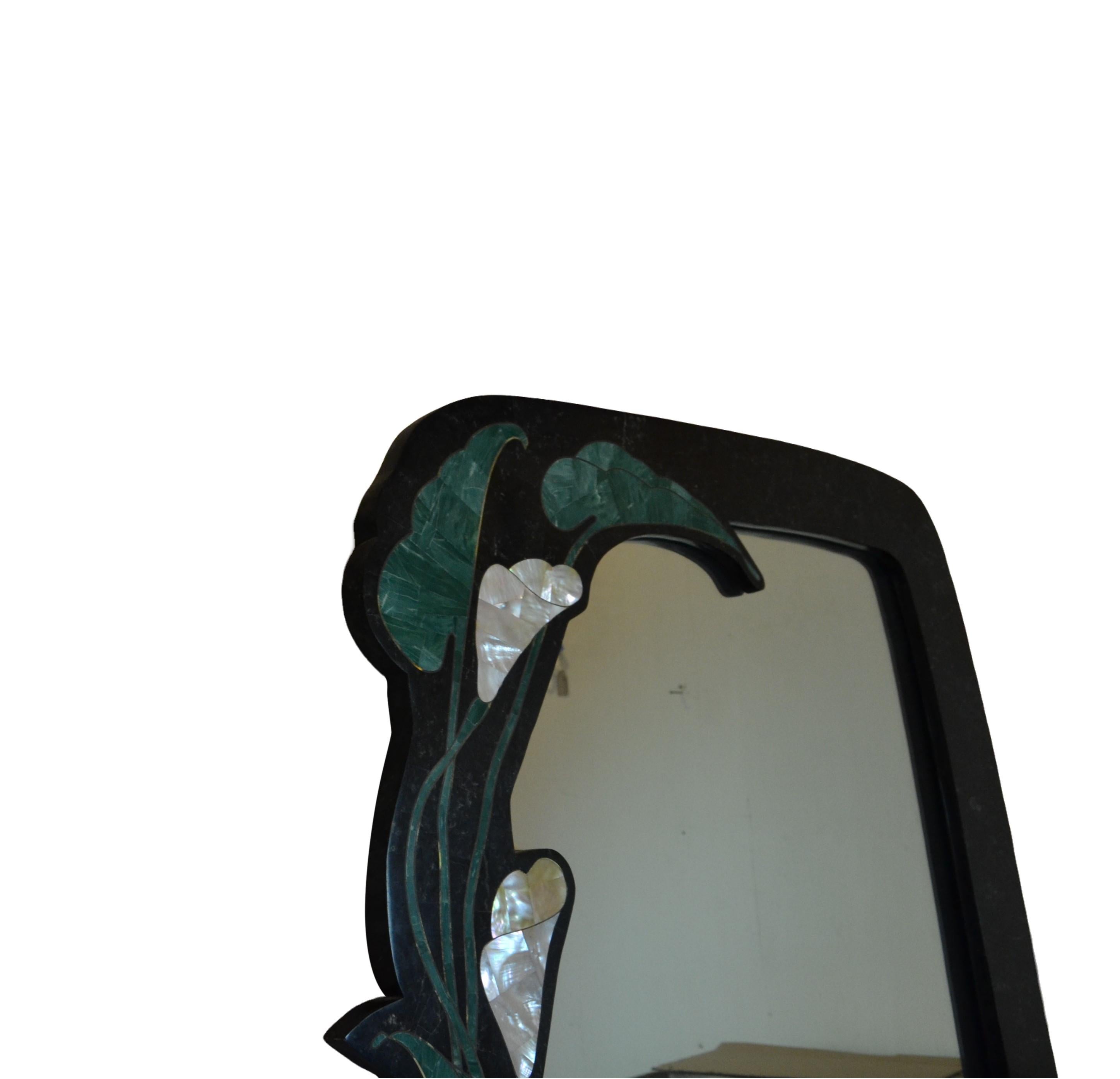 American Art Deco Style Marble Console and Mirror