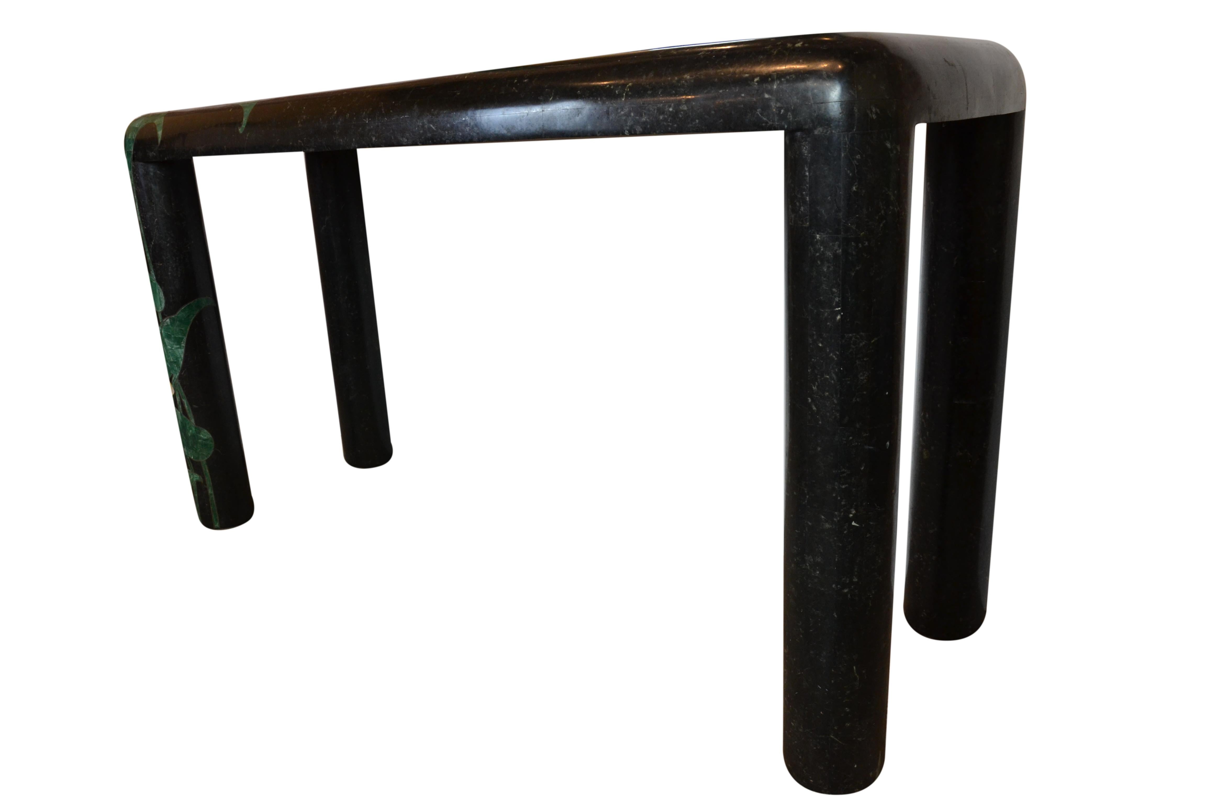 Art Deco Style Marble Console and Mirror In Good Condition In Pomona, CA