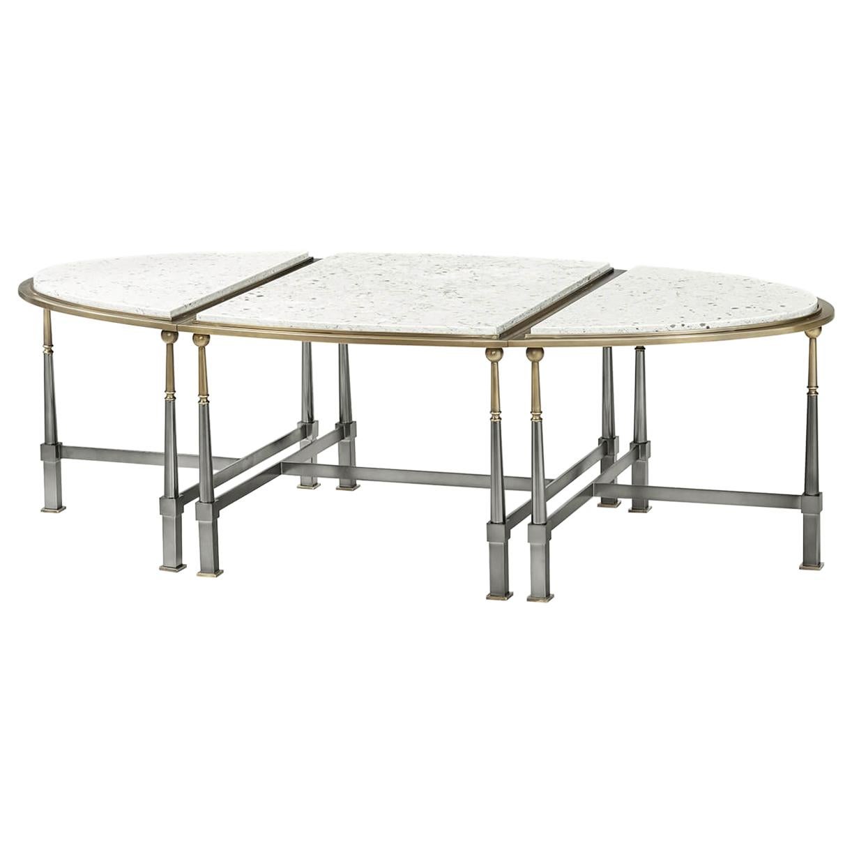Art Deco Style Marble Top Cocktail Table