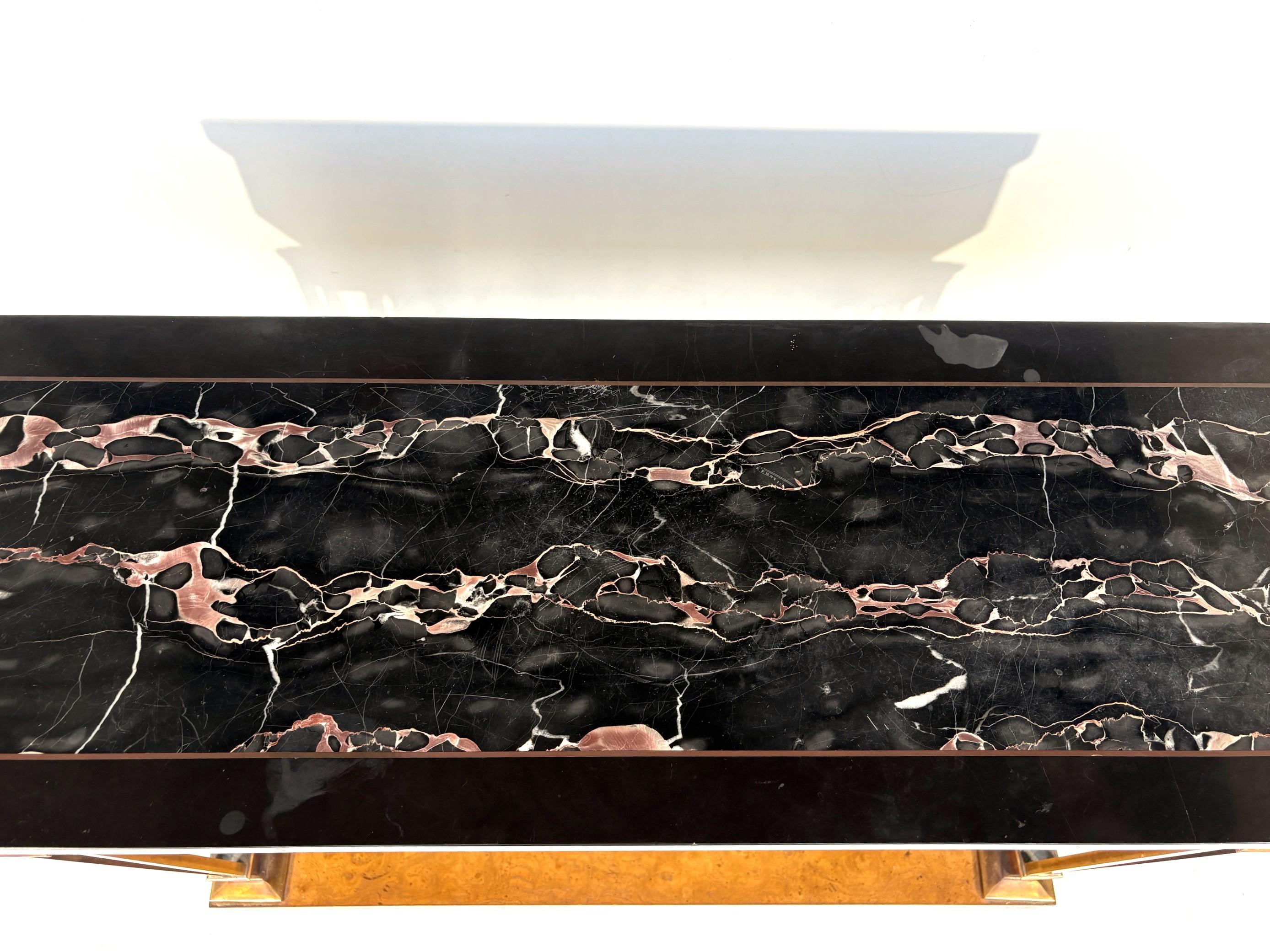 Konsole mit Marmorplatte im Art-Déco-Stil im Zustand „Gut“ im Angebot in Pomona, CA