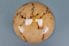 Art Deco Style Marbled Pale Rose and Brown Glass Flush Mount, Germany, 1950s