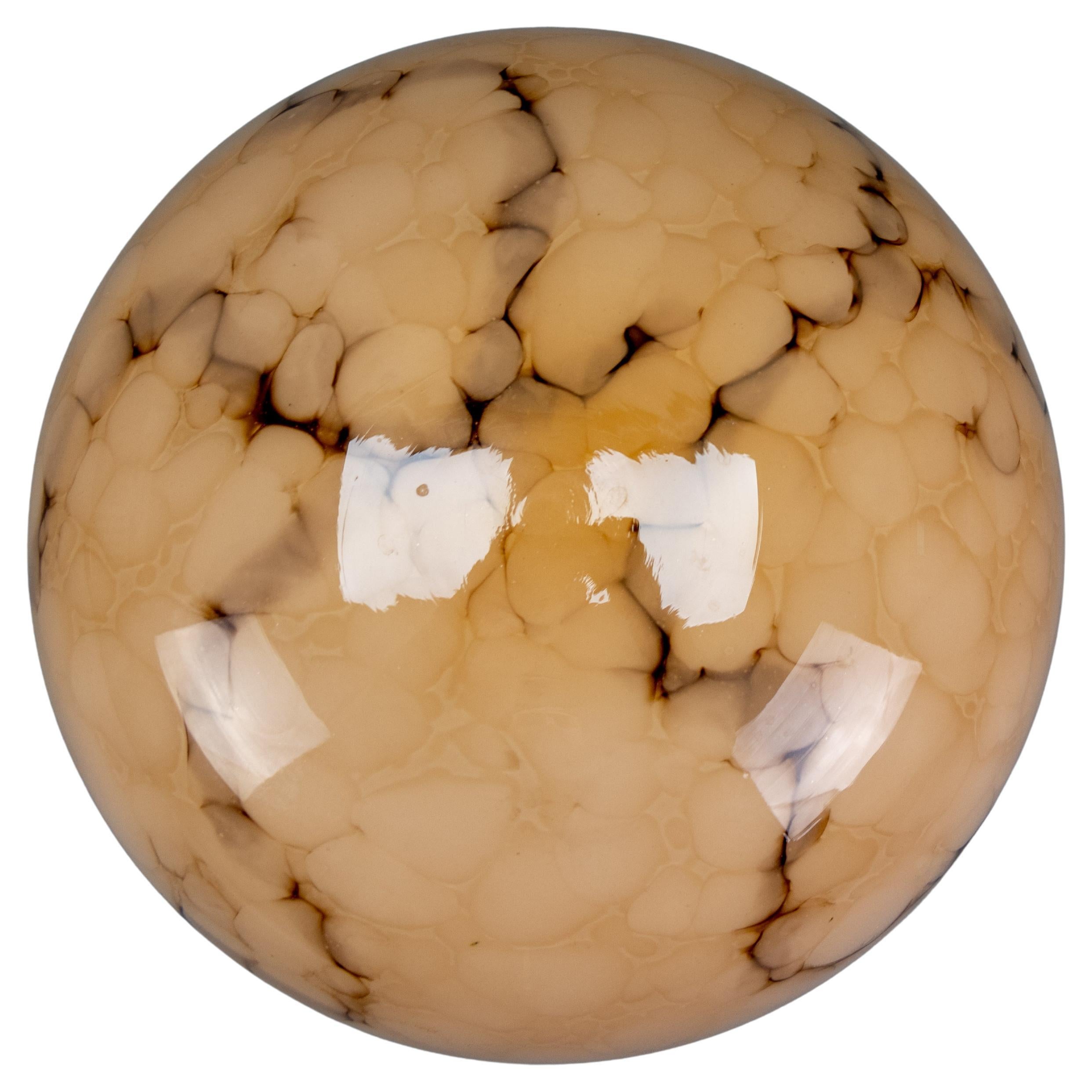 Plafonnier de style Art déco en verre marbré rose pâle et Brown, Allemagne, années 1950