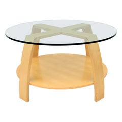 Mesa de centro redonda estilo Art Déco Mark Muller para Nienkamper Max, tapa de cristal