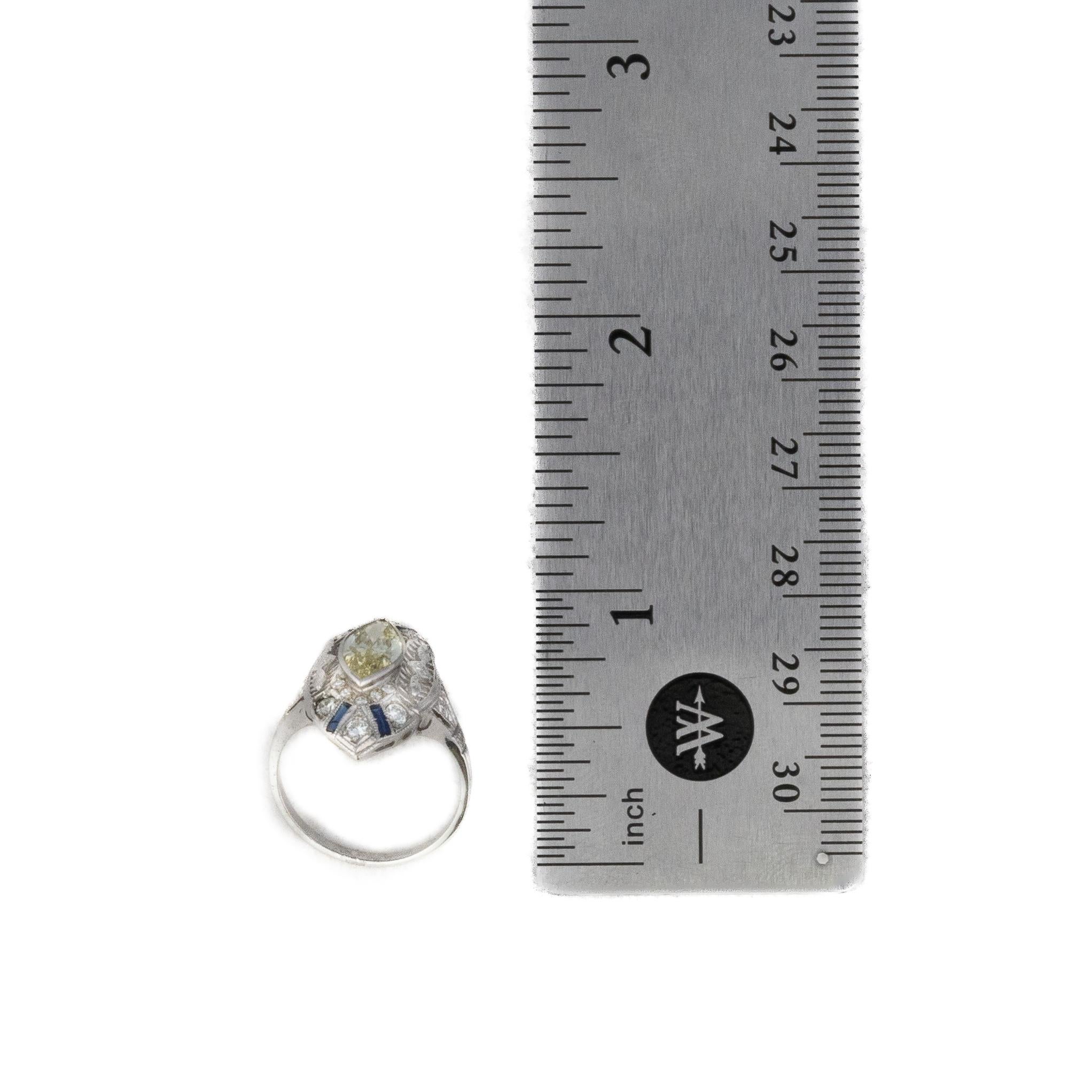 Filigraner Marquise-Diamant-Ring im Art Deco-Stil (Retro) im Angebot