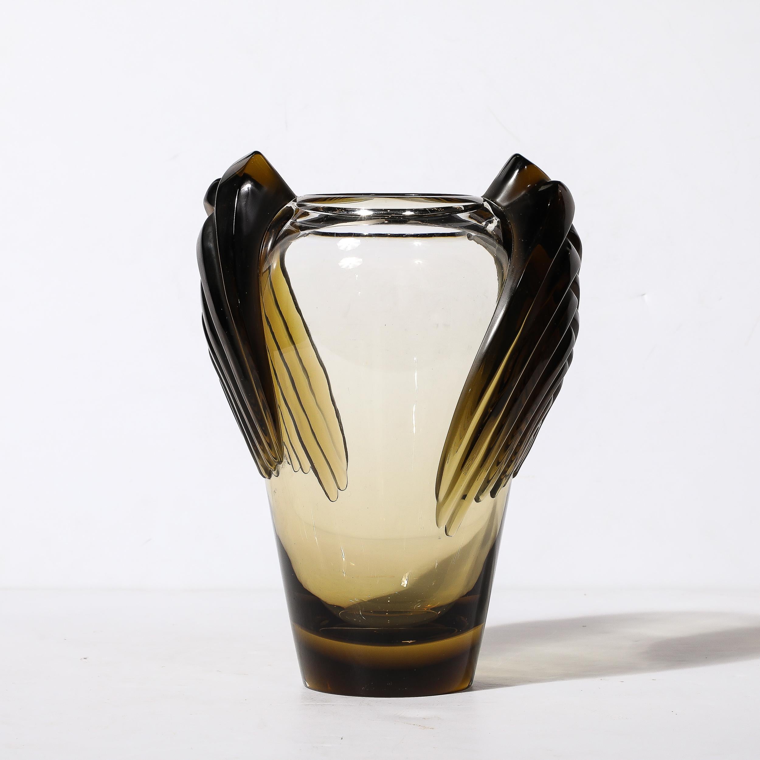 French Art Deco Style Marrakech Vase signed Lalique For Sale