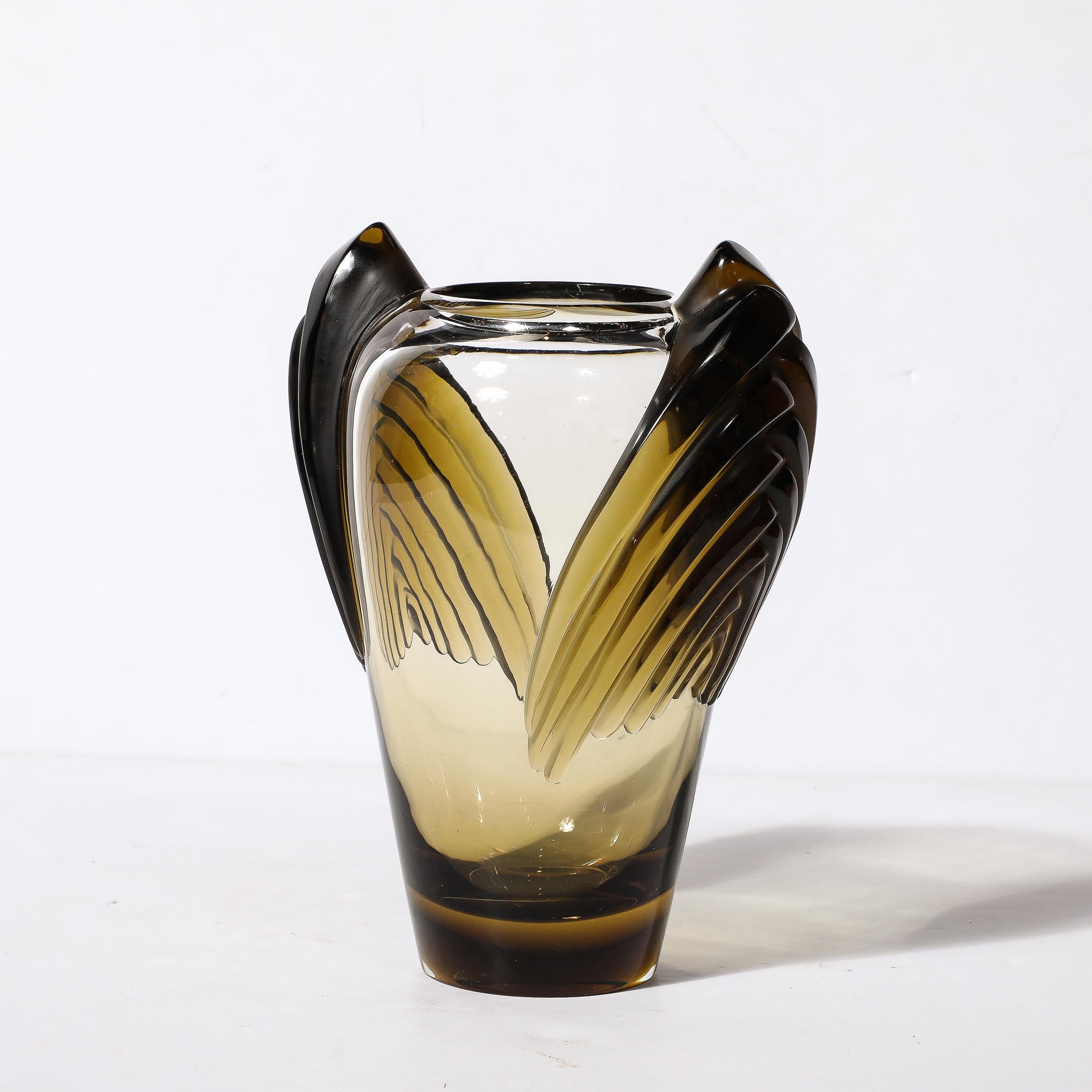 Art Deco Style Marrakech Vase signed Lalique In Excellent Condition For Sale In New York, NY