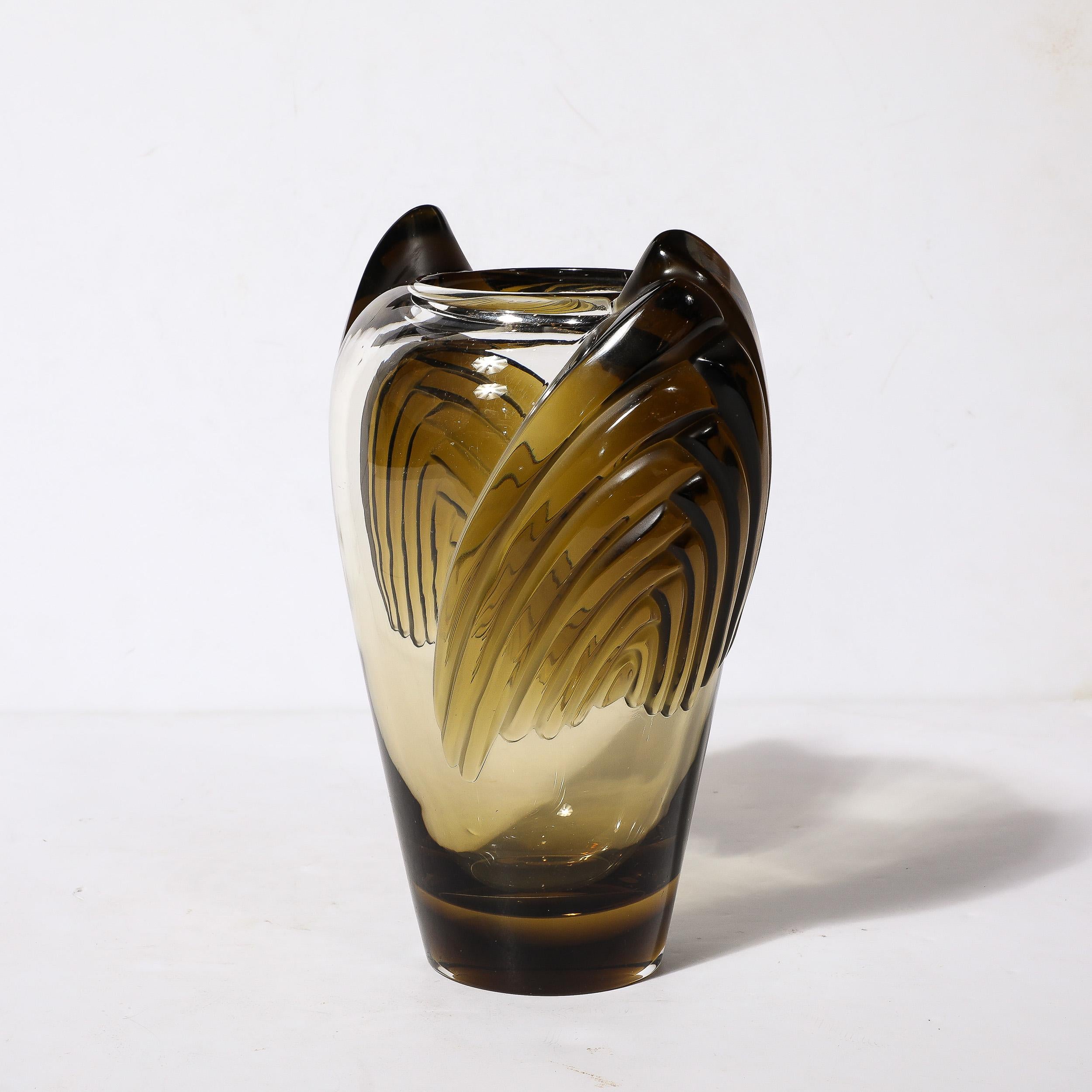 Late 20th Century Art Deco Style Marrakech Vase signed Lalique For Sale