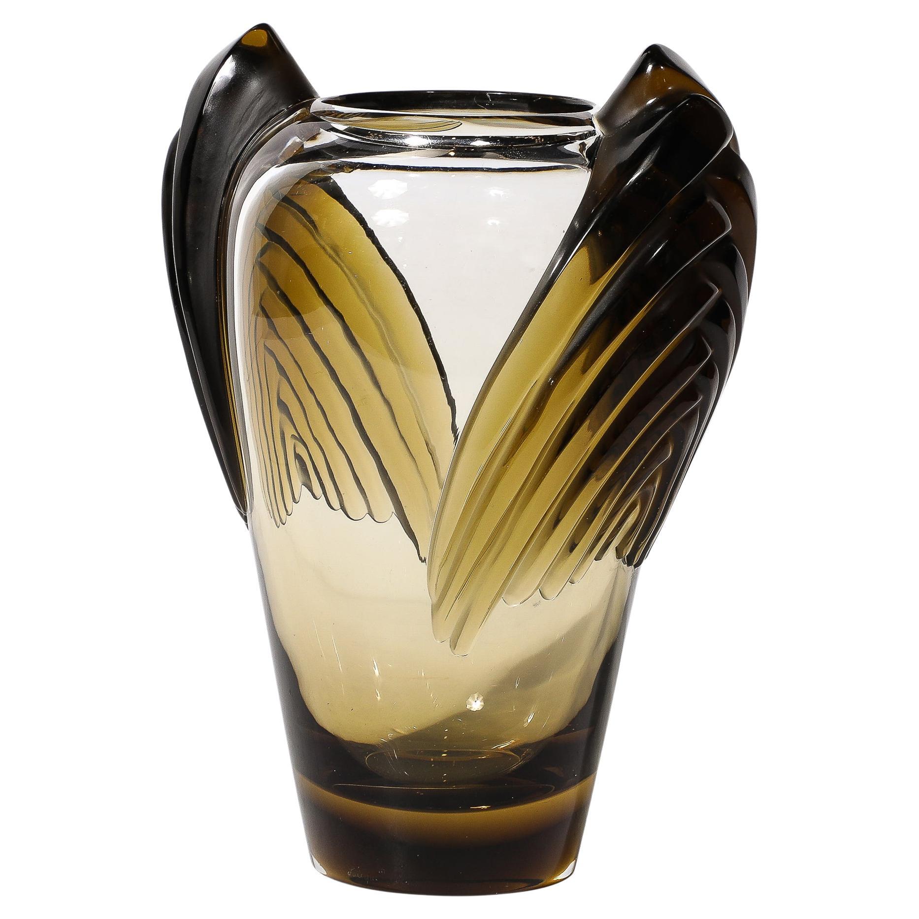 Art Deco Style Marrakech Vase signed Lalique For Sale