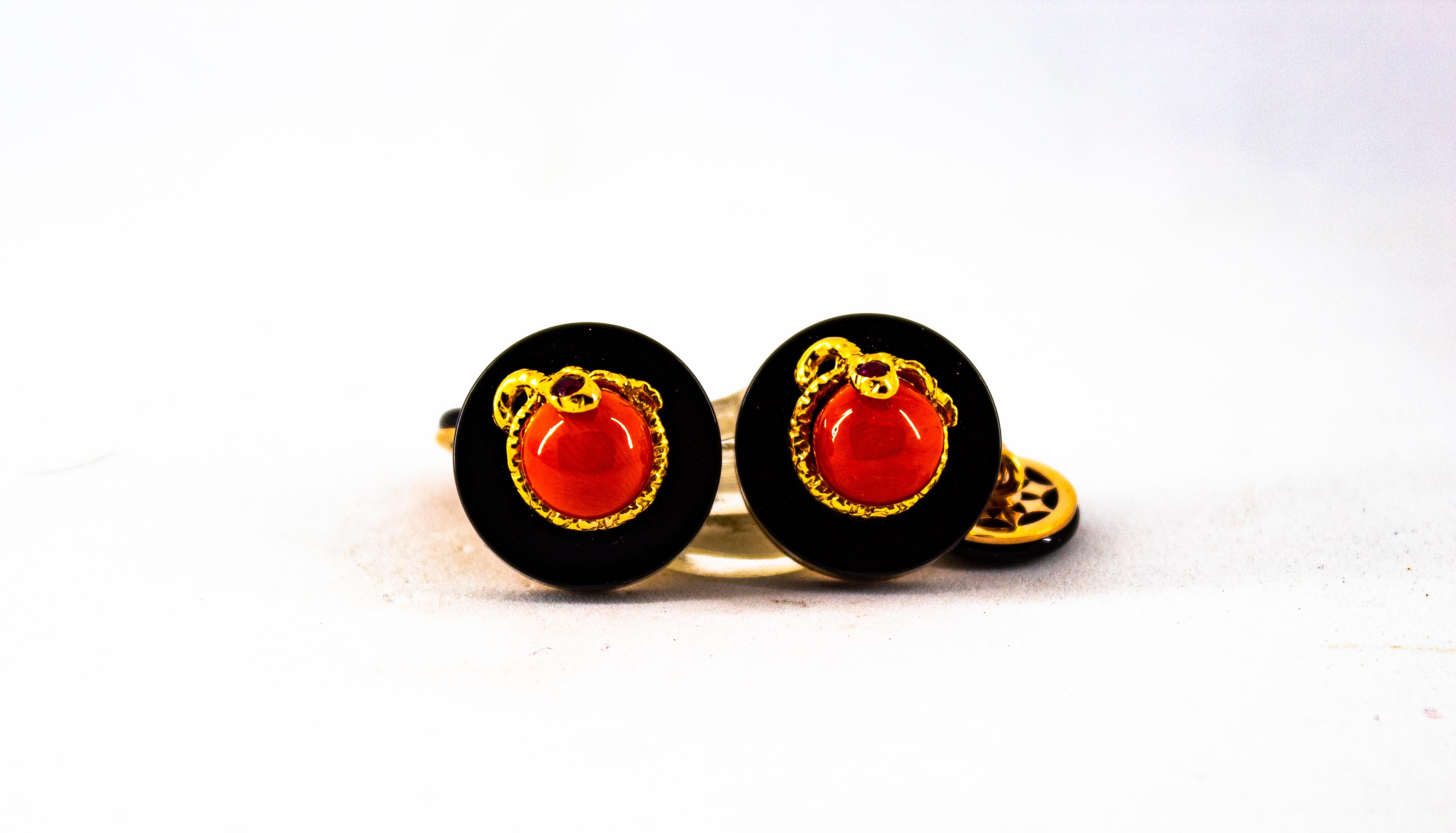 For any problems related to some materials contained in the items that do not allow shipping, please contact the seller with a private message to solve the problem. 
We can ship every piece of our 1stdibs catalog worldwide.

These Cufflinks are made
