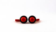 Art Deco Style Mediterranean Red Coral Onyx Yellow Gold Cufflinks