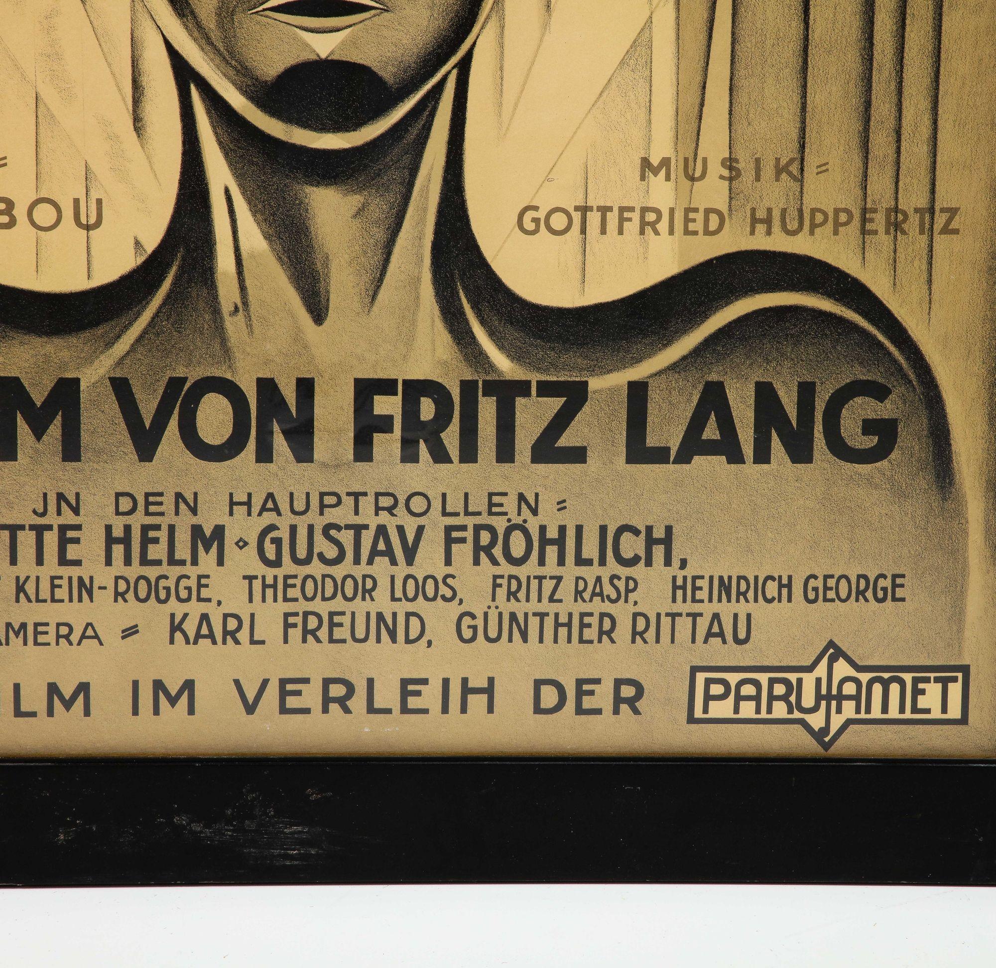 Metropolis Großes gerahmtes 3-Blatt-Lithographie-Poster (Papier) im Angebot