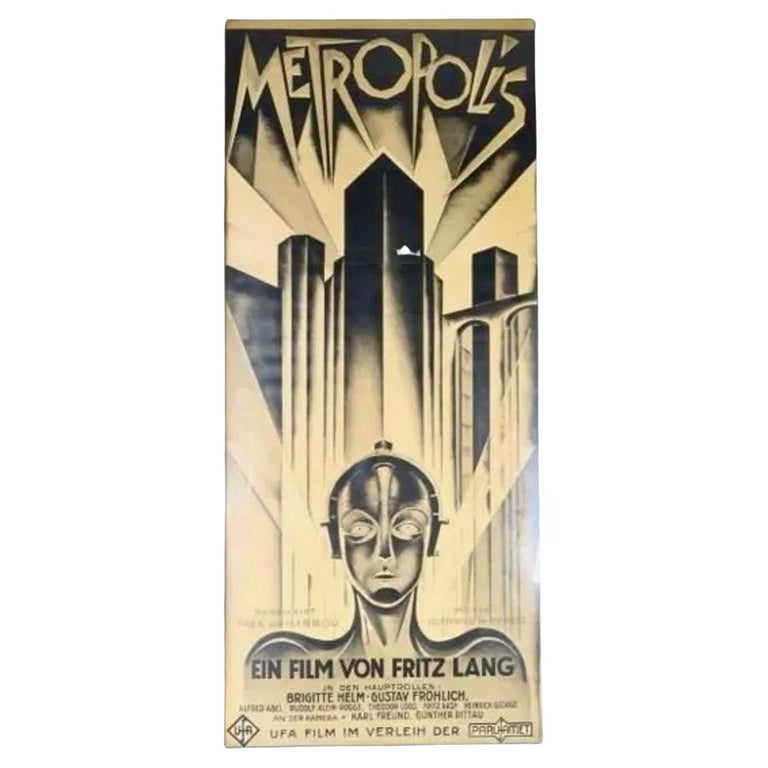 Art Deco Style Metropolis Large Framed 3Sheet Lithograph Poster For