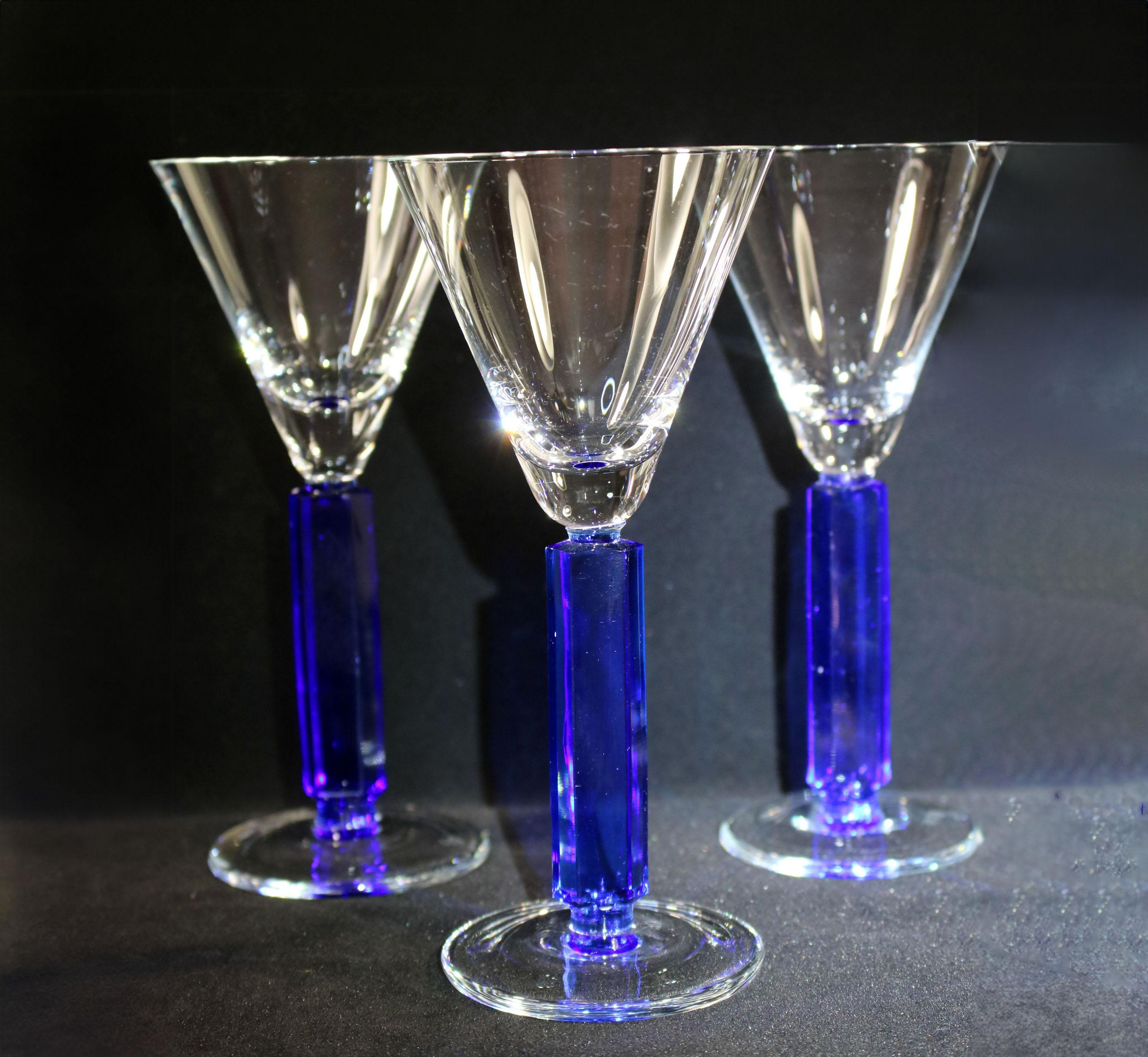 Wine Glasses, Art Deco Style, Mid 20th Century, Set Of 6 For Sale 1