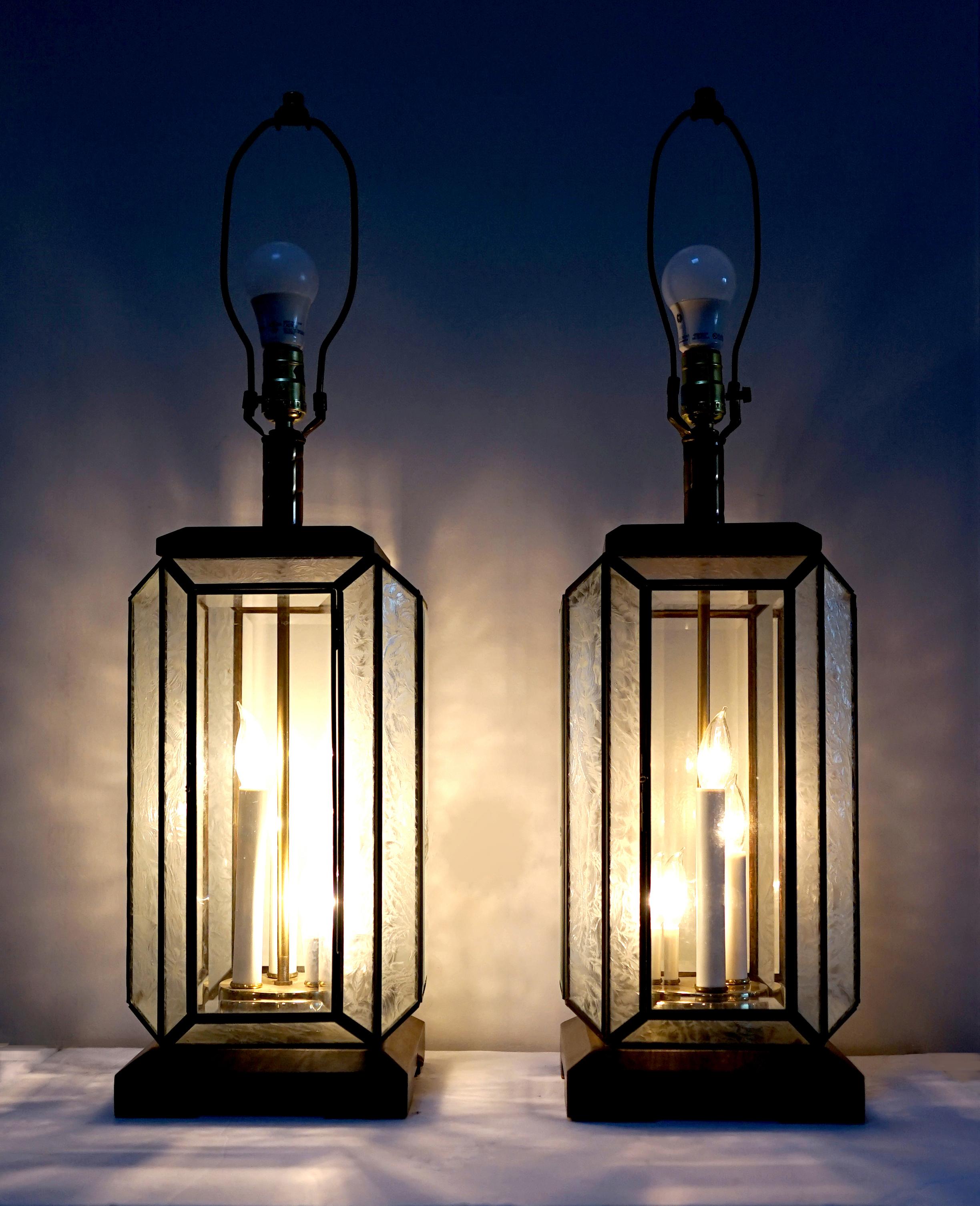 This pair of lamps creates an elegant 