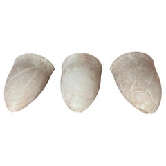 Art Deco Style Midcentury Era Cocoon Shape Alabaster Wall Sconces + 1 Globe Lamp