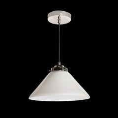 Art Deco Style Milk Glass Conical Pendant Chandelier
