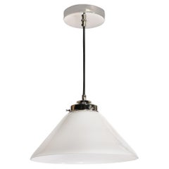 Art Deco Style Milk Glass Conical Pendant Chandelier