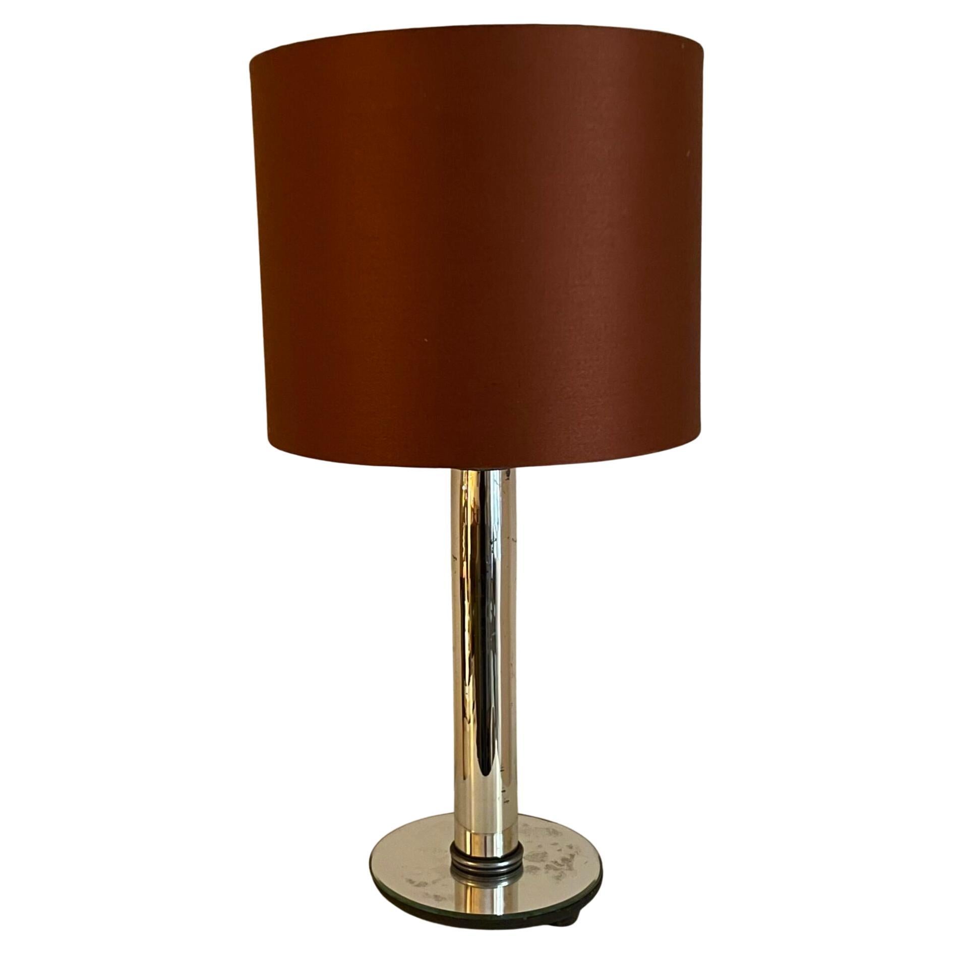 Art Deco style mirror lamp with tubular structure and mercury glass For Sale