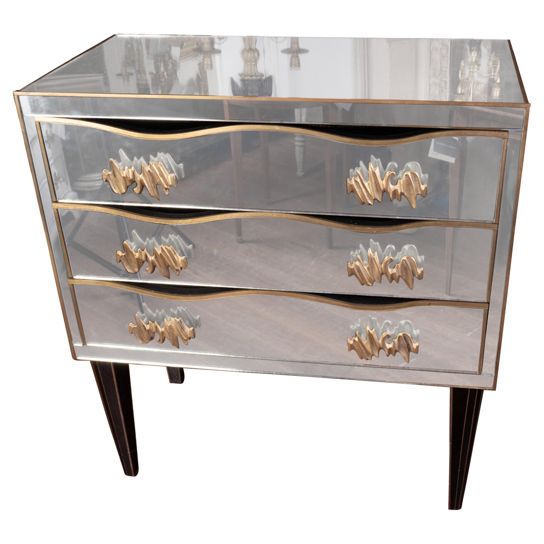 Art Deco Style Mirrored Commode