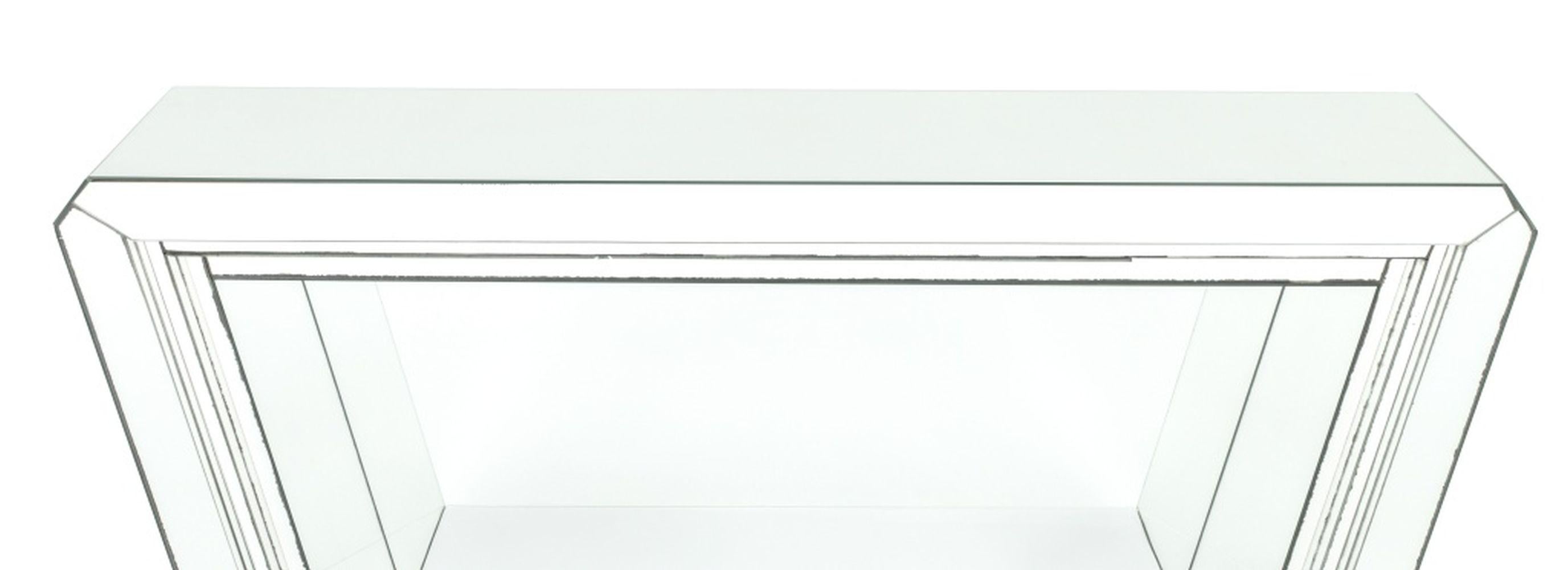 Art Deco Style Mirrored Console Table, hexagonal form with central mirrored shelf. 28