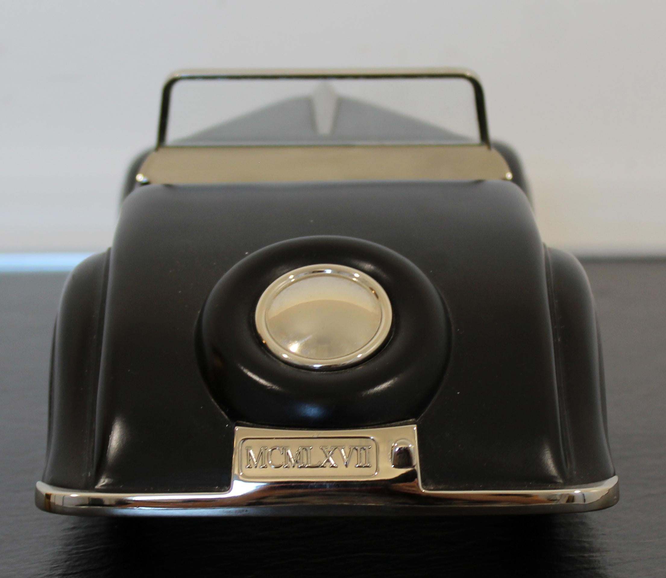 American Art Deco Style Modern Ralph Lauren Black Mercedes Model Car Table Sculpture