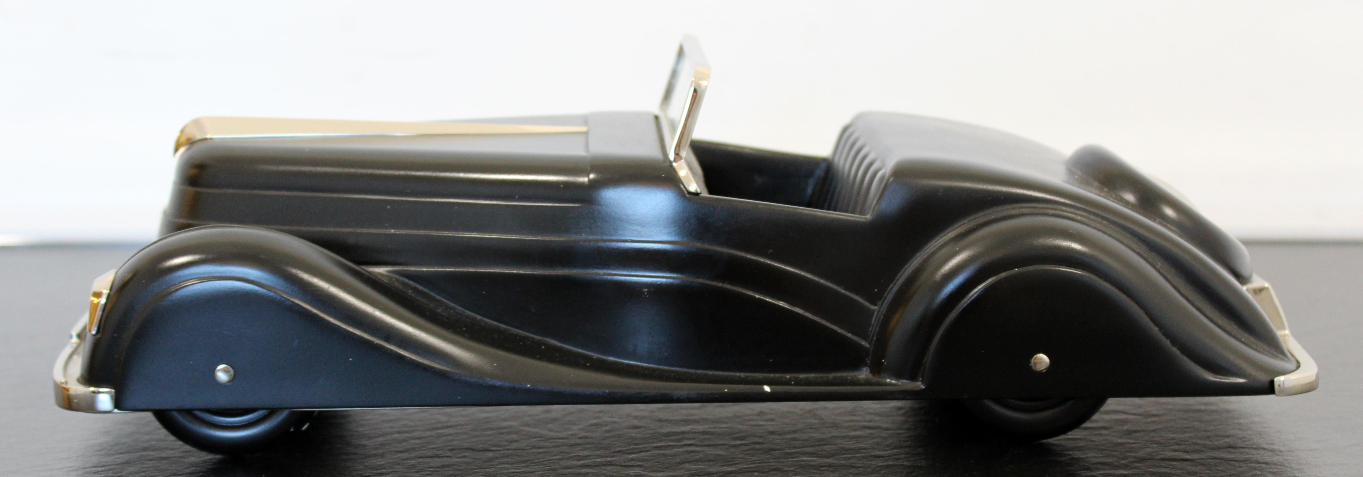 Metal Art Deco Style Modern Ralph Lauren Black Mercedes Model Car Table Sculpture