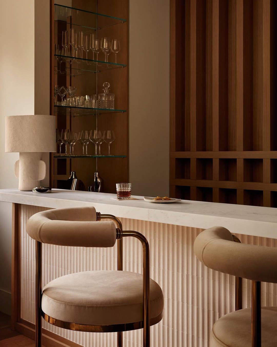 Limited Edition: Art Deco Style Modern Velvet Bar Chair or Counter Height With Golden Details

Joanne Chair is a mid-century style bar chair. It will enhance any space, improving your next hospitality project. This piece materializes a new concept