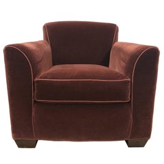 Art Deco Stil Mohair Samt Lounge Stuhl Stil von Jean Michel Frank