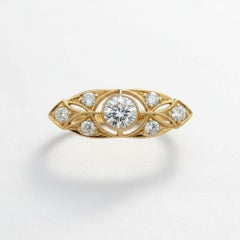 Art-Deco-Stil Moissanit 14k Gold Ring