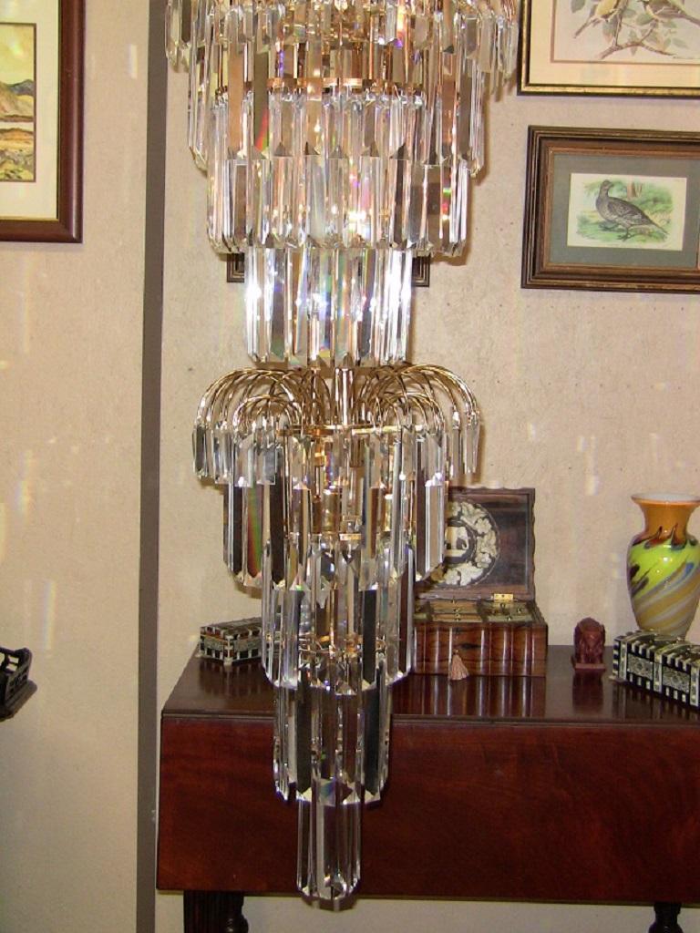 Art Deco Style Multi Layered Swarofski Crystal Chandelier Extra Large