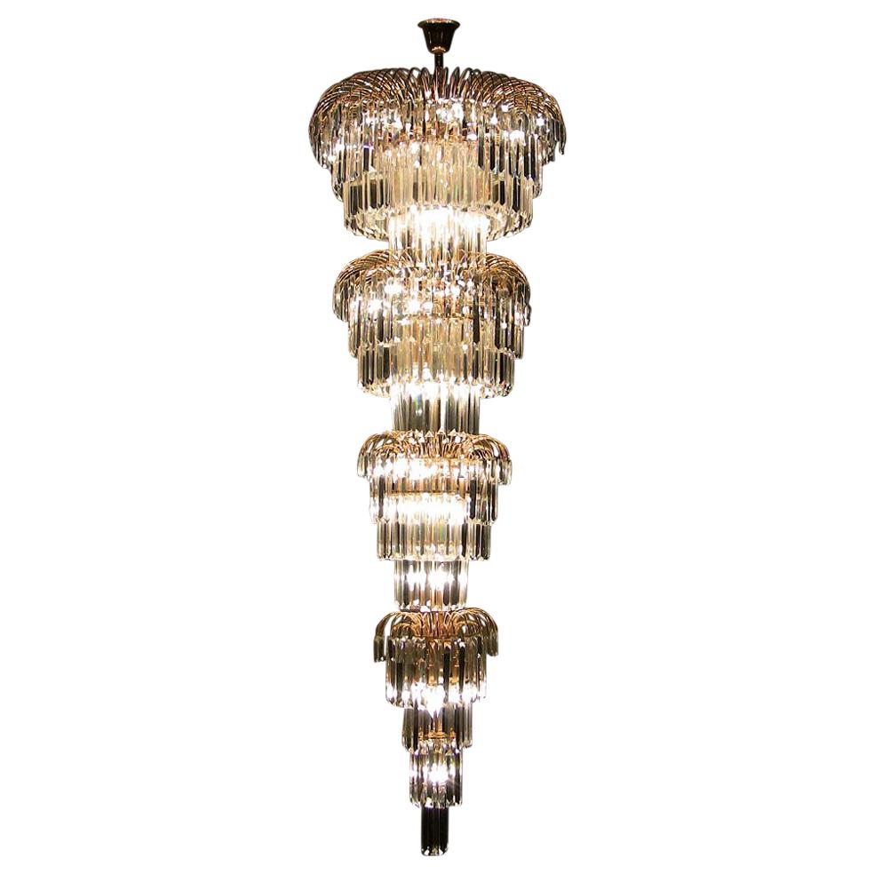 Art Deco Style Multi Layered Swarofski Crystal Chandelier Extra Large, Stunning