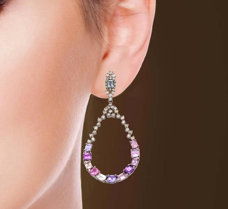 Orecchini Pendenti Con Due Diamanti Taglio Goccia Di Ct 2.15 E - Foto 3