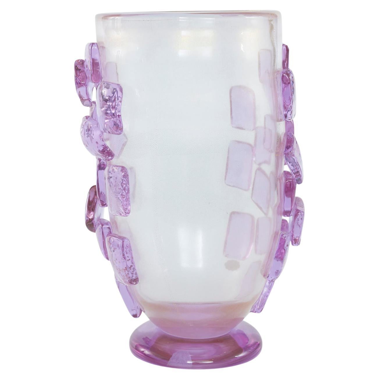 Art Deco Style Murano Glass Decorative Vase For Sale