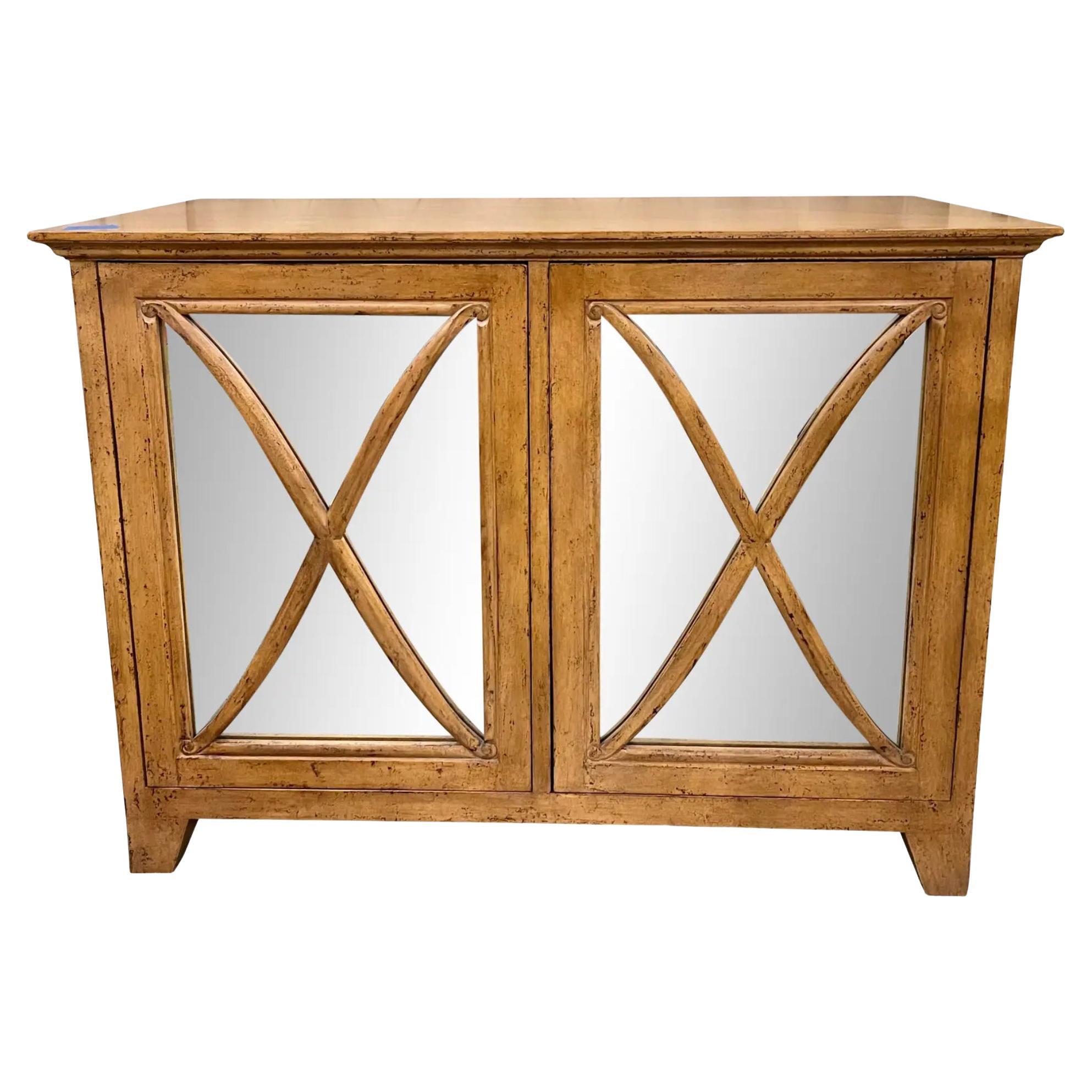 Art Deco Style Nancy Corzine Mirrored Lombard Buffet Console Cabinet Credenza For Sale