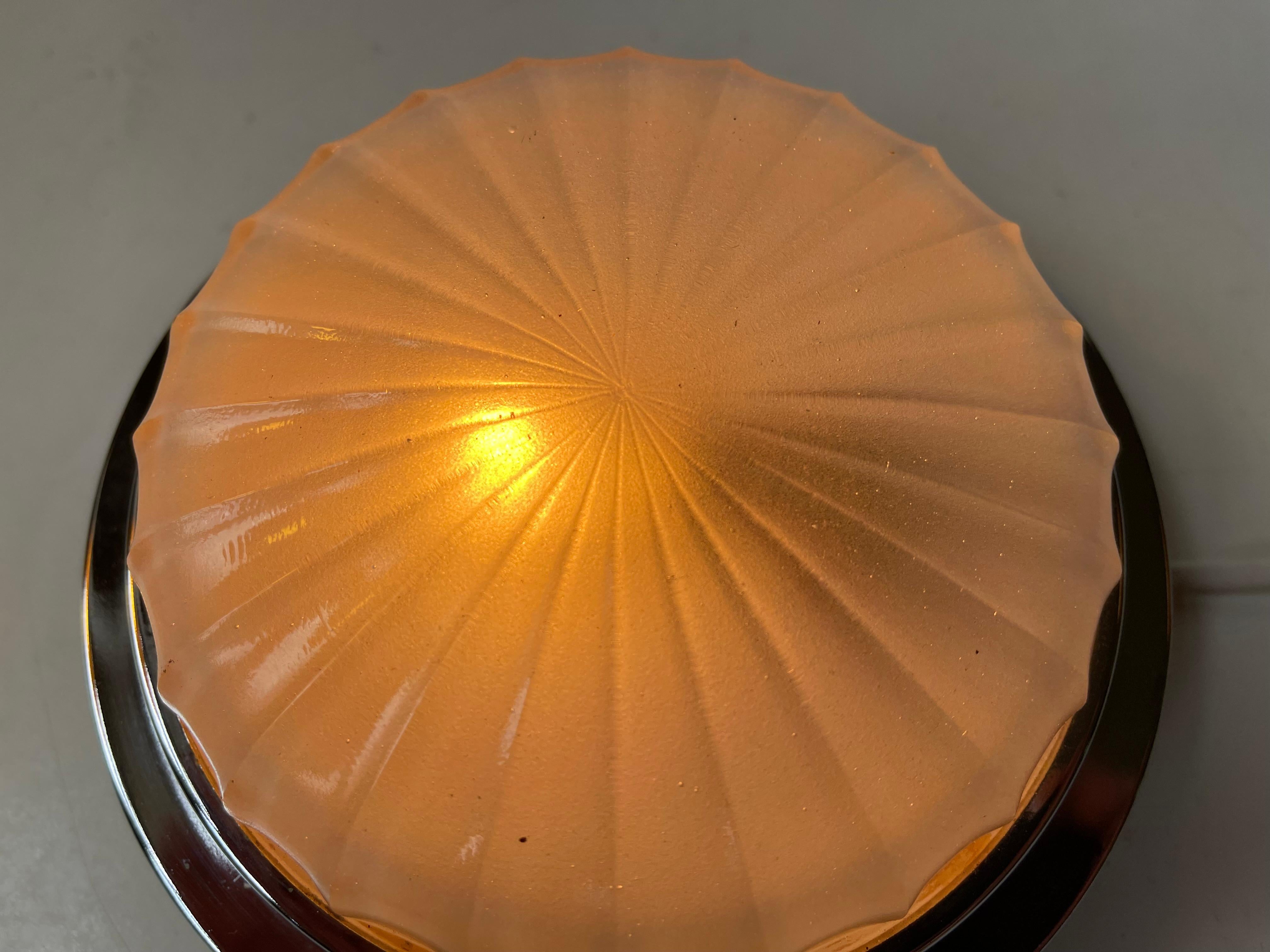 Art Deco Style Nautical Ship Wall Sconces with Domed Sunburst Glass For Sale 3