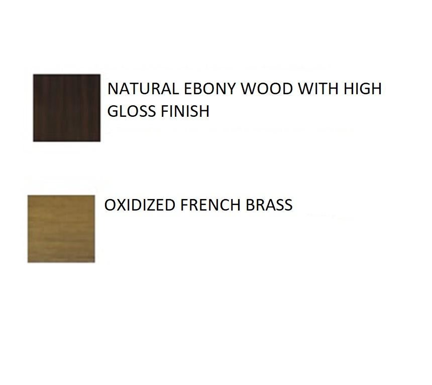 Legno Tavolini da salotto in stile Art-Deco, legno di ebano con inserti in ottone ossidato di JLC in vendita