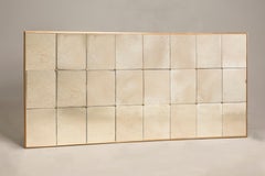 Art Deco Style New Brass Frame and Antique Glass Window Look Mirror