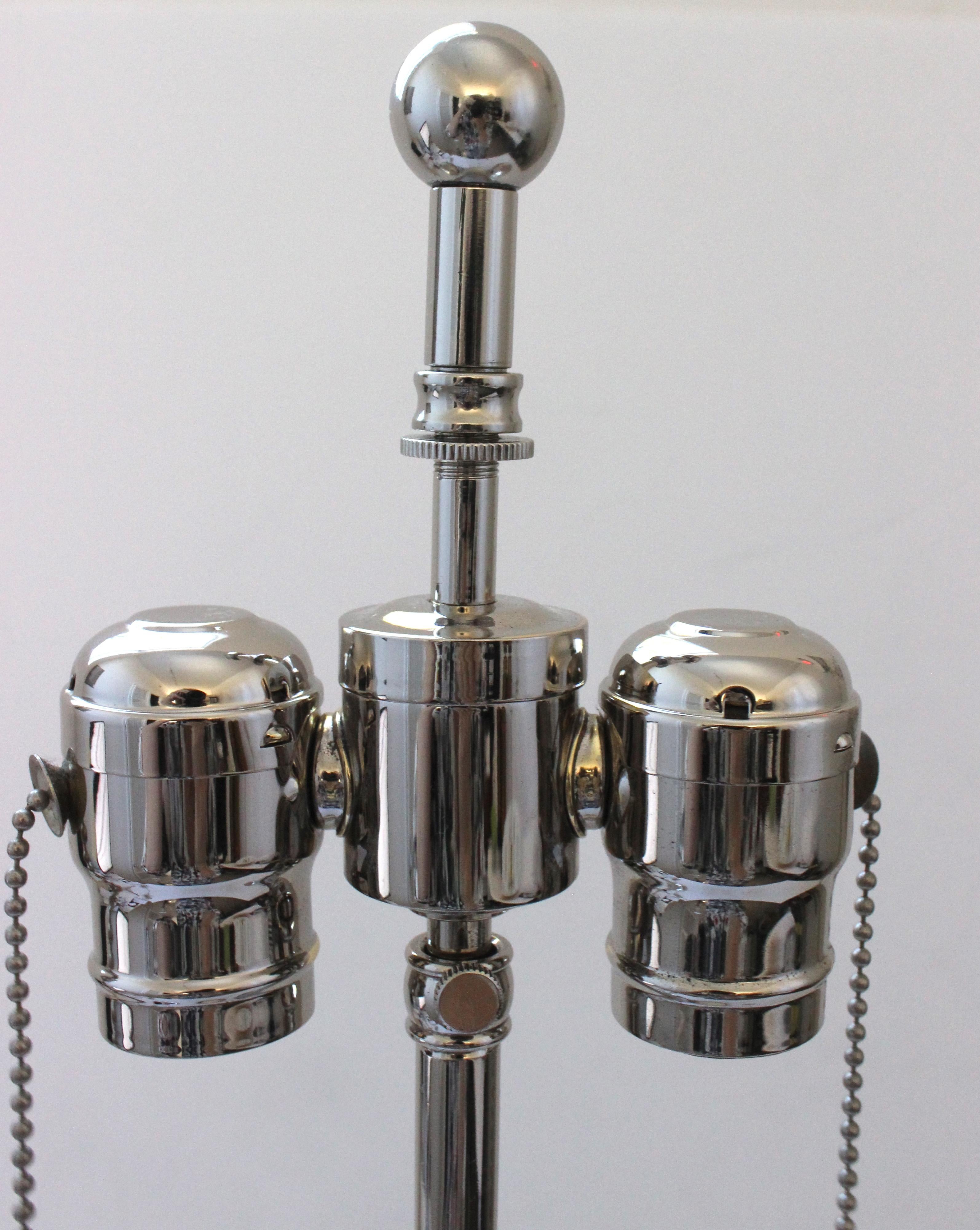 Art Deco Style Nickel Plated Table Lamp Attributed to Karl Springer For Sale 3