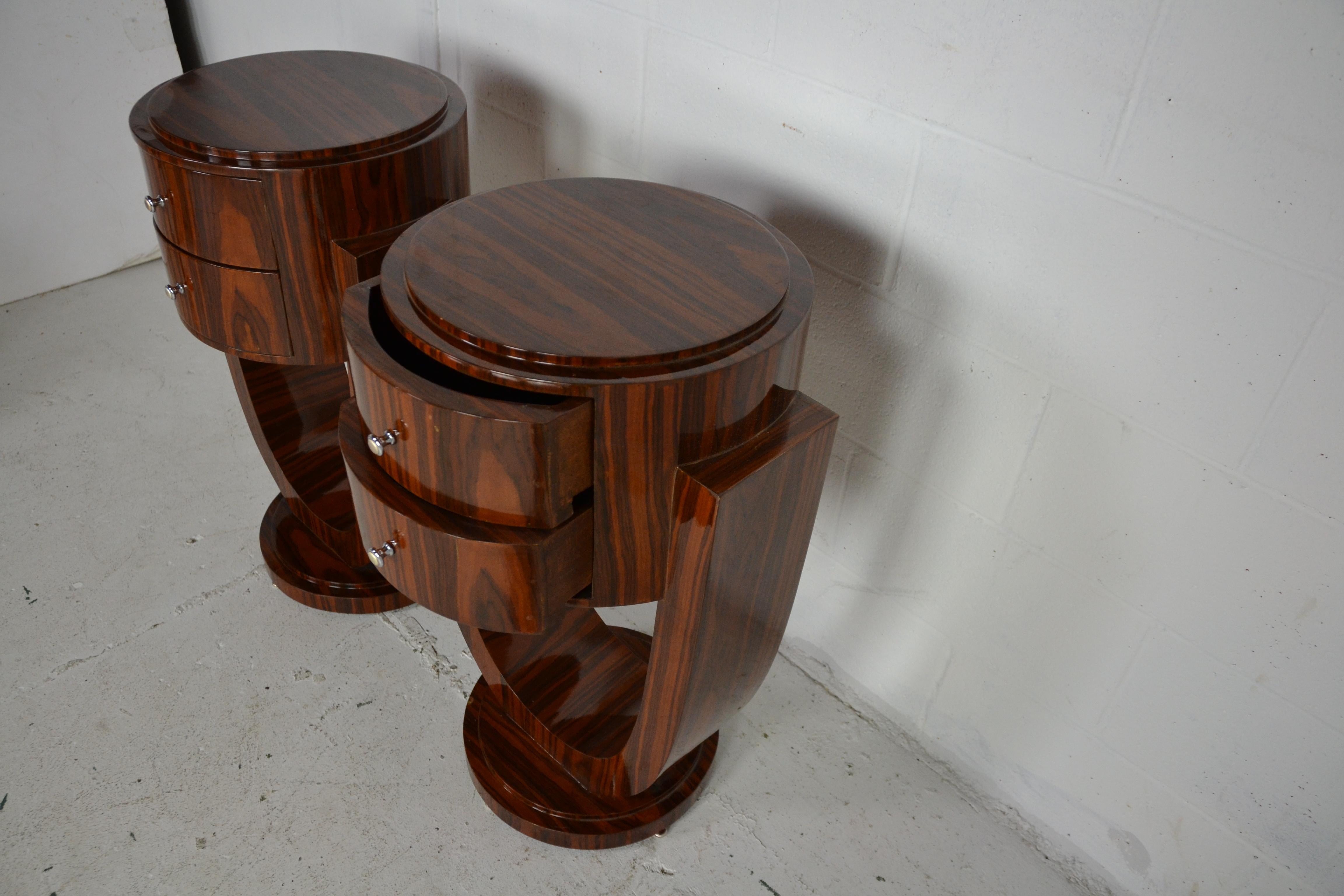 Late 20th Century Art Deco Style Nightstands
