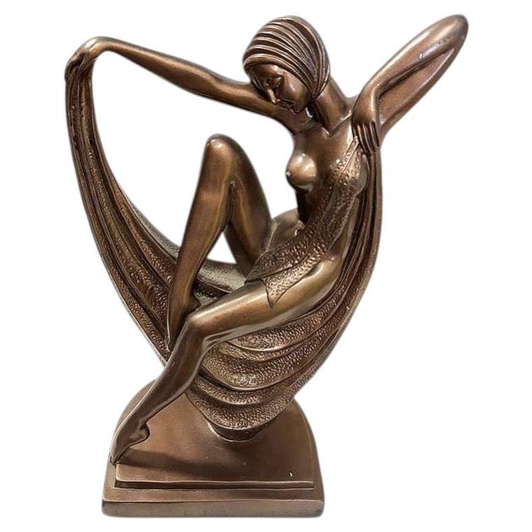Art Deco Style Nude Flapper Lamp by Crosa for Widdop Bingham & Co Ltd For Sale