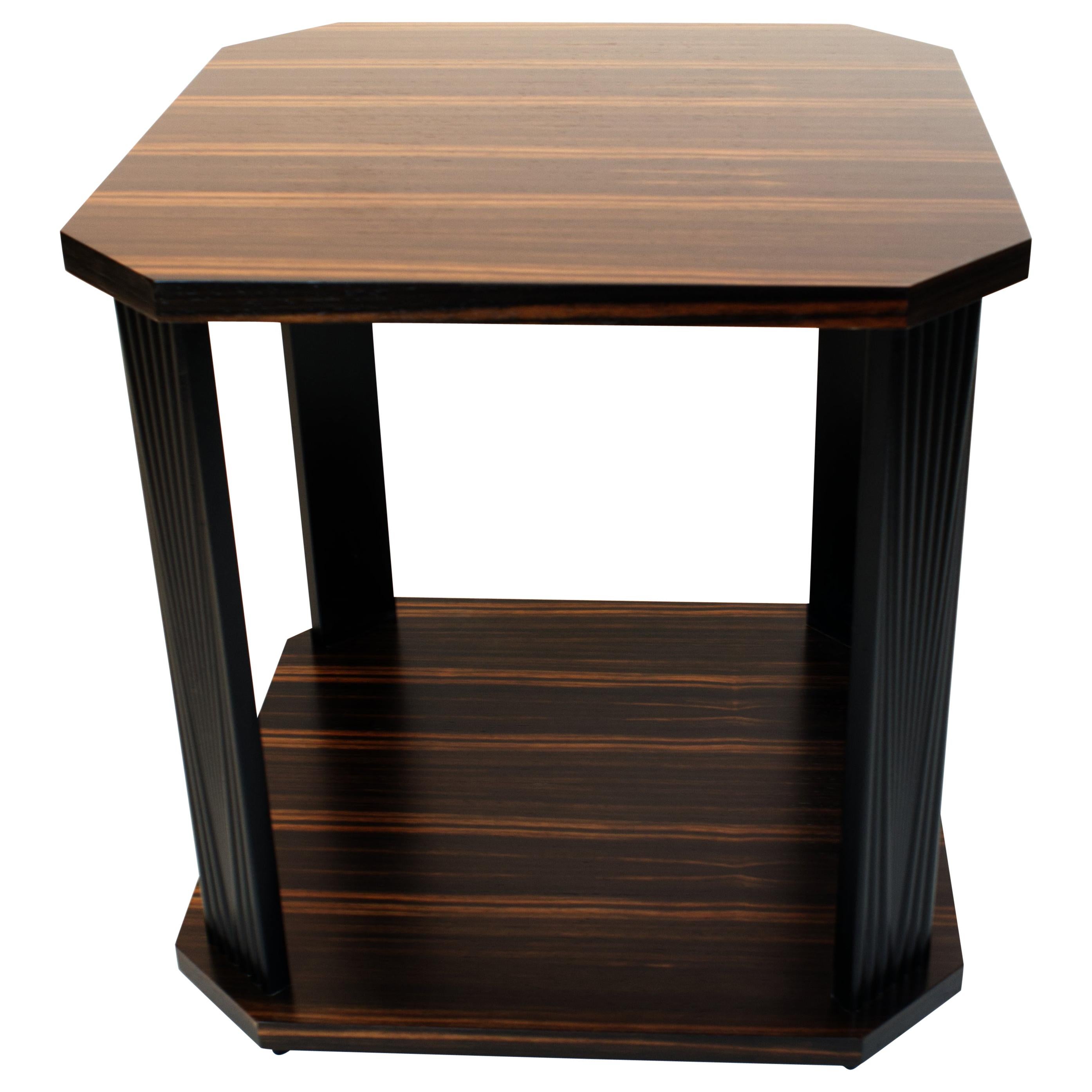 Modernist series Square side table in ebony macassar 