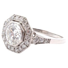 Retro Art Deco style octagonal diamond ring