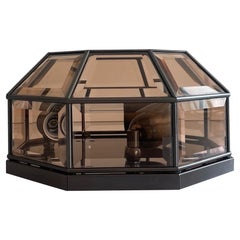 Art Deco Stil Achteckiger Rahmen Glas Flush Mount, 1960er, Deutschland